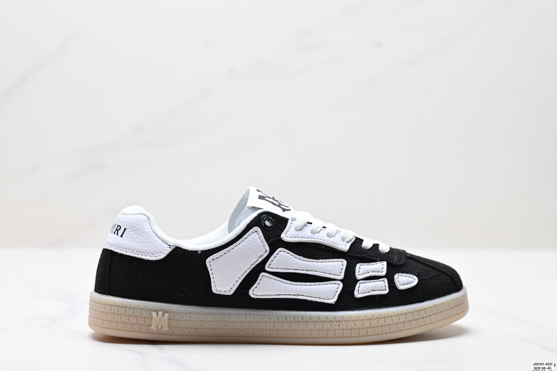 AMIRI Pacific Bones Suede Low-Top Sneakers