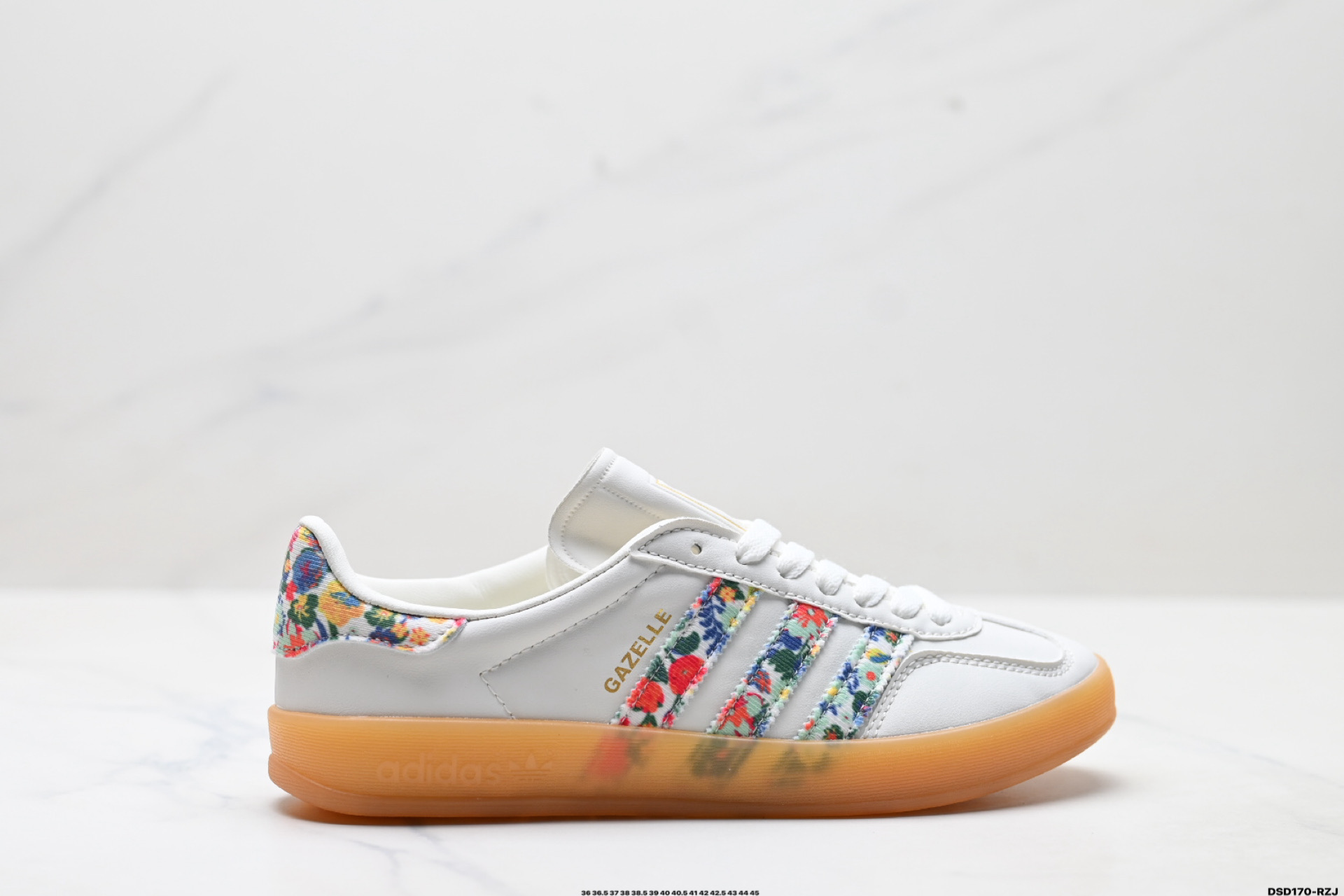 Adidas White Floral Stripe Sneakers