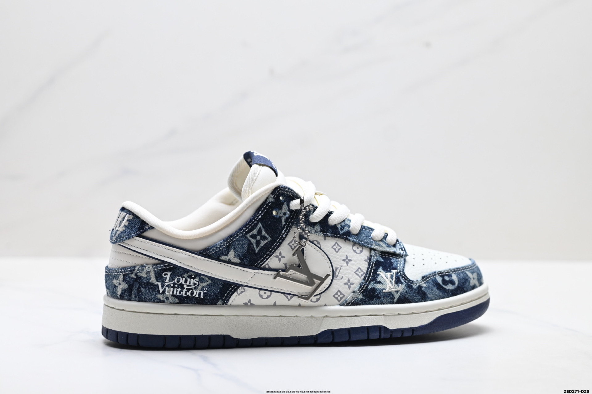 Nike Dunk Low Retro LV Denim Monogram Custom Edition