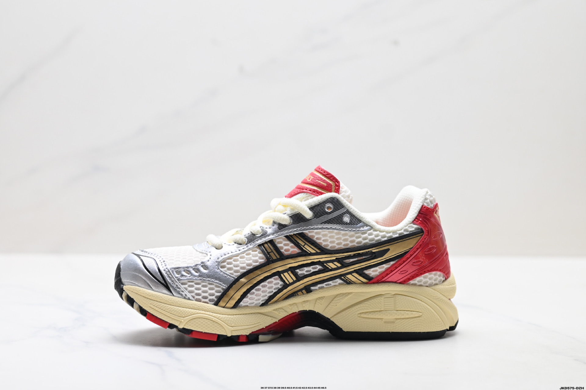 ASICS GEL-Kayano 14 Silver/Red/Gold Sneakers