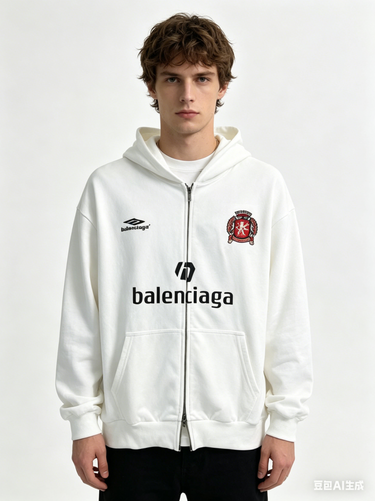 Balenciaga 2025FW New Embroidered Zipper Casual Cardigan for Couples