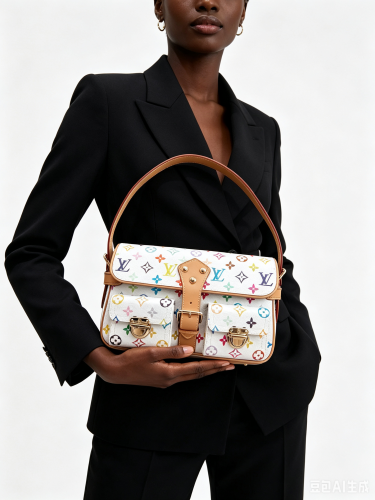 LV White Multicolore Manhattan Vintage Bag