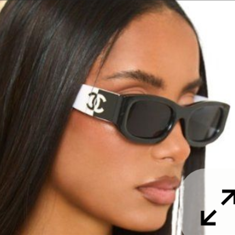 Chanel Black and White Panda Color Matching Sunglasses