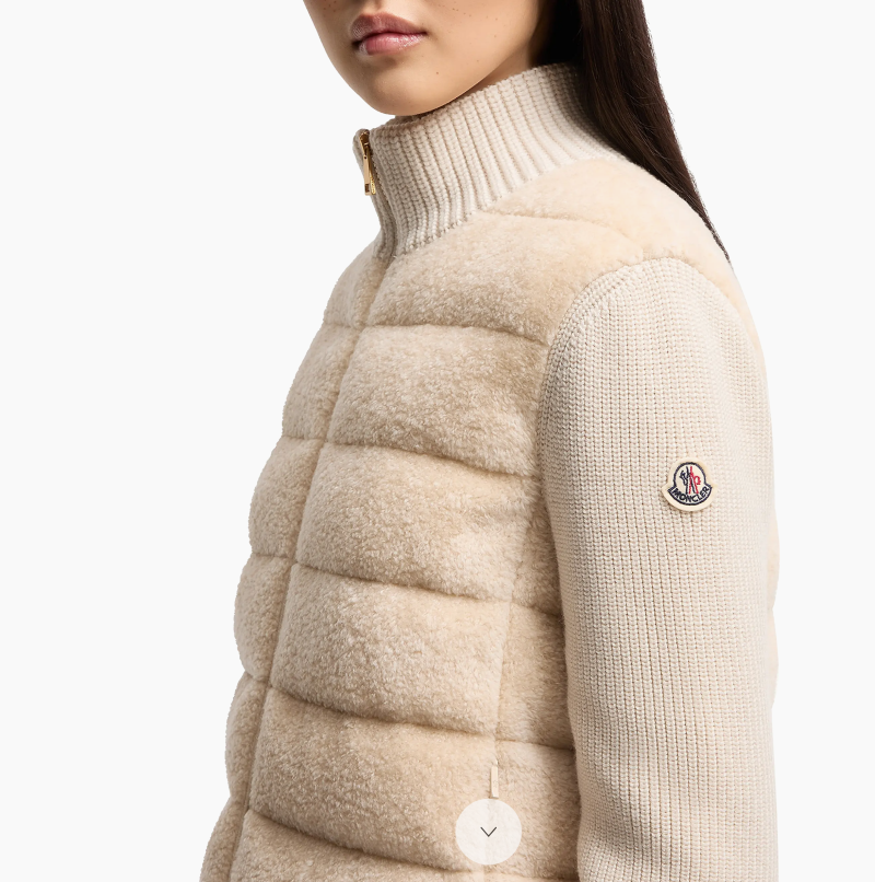 MONCLE* Teddy velvet spliced ​​knitted down jacket