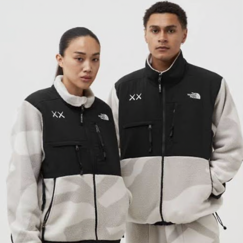 TNF North Joint 1995 Printed Color Blocking Zipper Fleece Long Sleeve Jacket