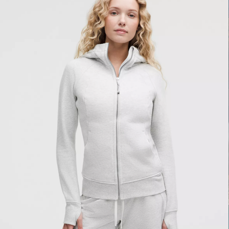 lululemon Scuba series solid color gold zipper warm, lightweight and comfortable hooded long-sleeved jacket women's