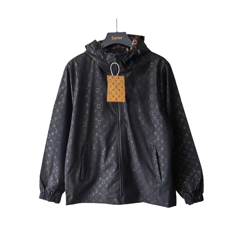 Louis Vuitton LV all-over printed jacquard dark pattern hooded jacket