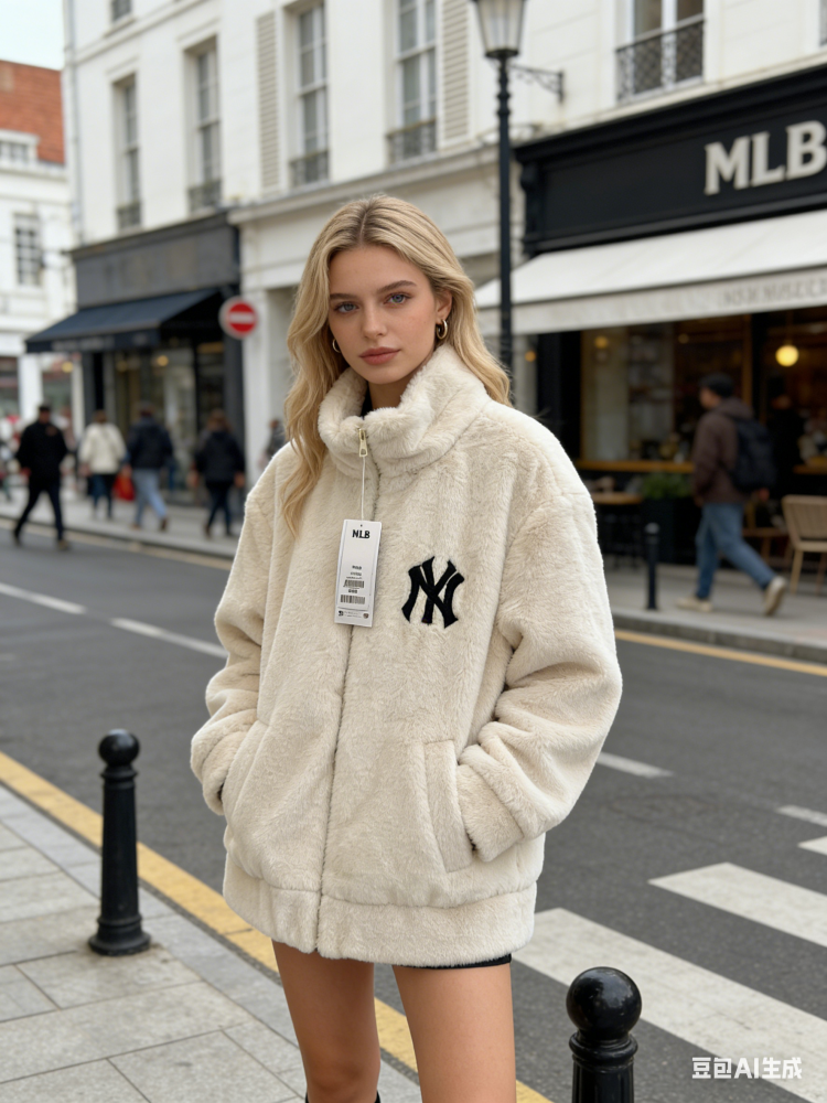 MLB NY Stand Collar Plush Jacket