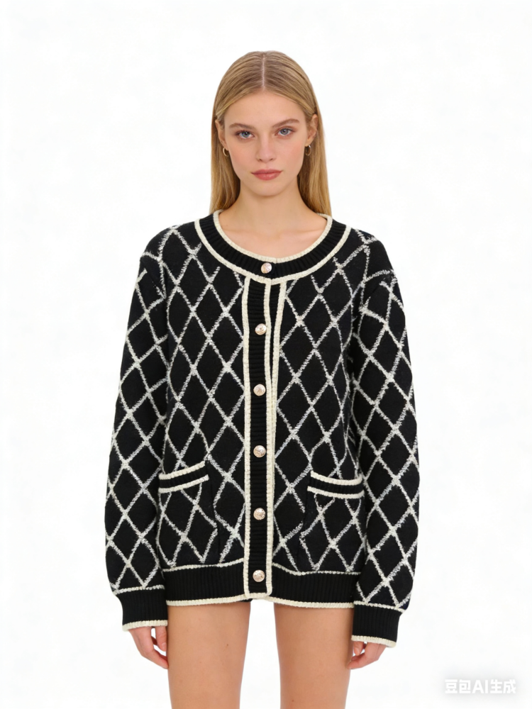 Chanel Black Knit Wool Cardigan